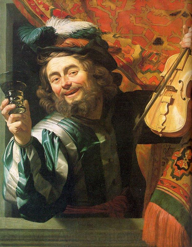 Gerrit van Honthorst The Merry Fiddler Norge oil painting art